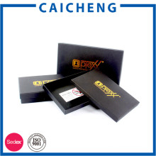 Luxury 3D gold embossing rigid black paper gift box
